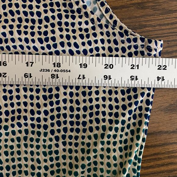 Liz Claiborne XL Sleeveless High-Low Hem Blouse Green Ombre Polka Dot Print - Picture 8 of 8